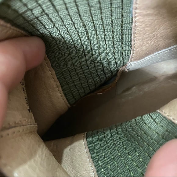 ANTHROPLOGIE Aerin Olive suede studded booties boots pull on fall winter sz 8.5 - Picture 10 of 11